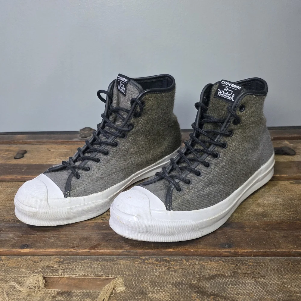 Converse Jack Purcell Signature X Woolrich Wool Classic High-Top Sneakers. 8.5